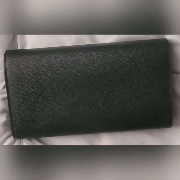 Authentic YSL black leather long wallet - Picture 6 of 15